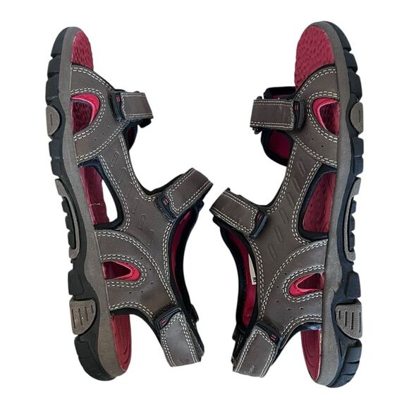 Eddie Bauer | Boys Nugget Brown Hook and Latch Strappy Sandals 6M - Picture 5 of 8